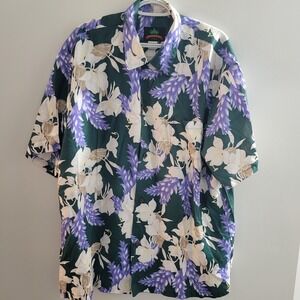 Vintage Pineapple Juice Button Up Hawaiian Shirt Men's Size XL Floral USA Made
